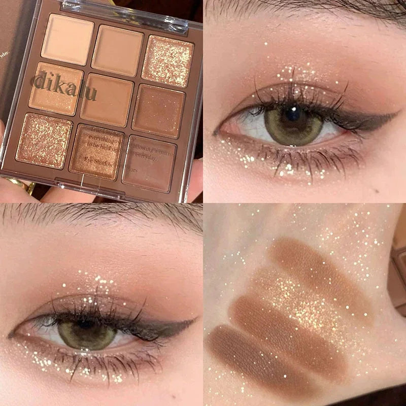 9 Colors All Matte Eyeshadow Palette Eyeshadow Primer Waterproof Glitter Nude Eye Pigment Matte Shimmer Shine Eye shadow Powder