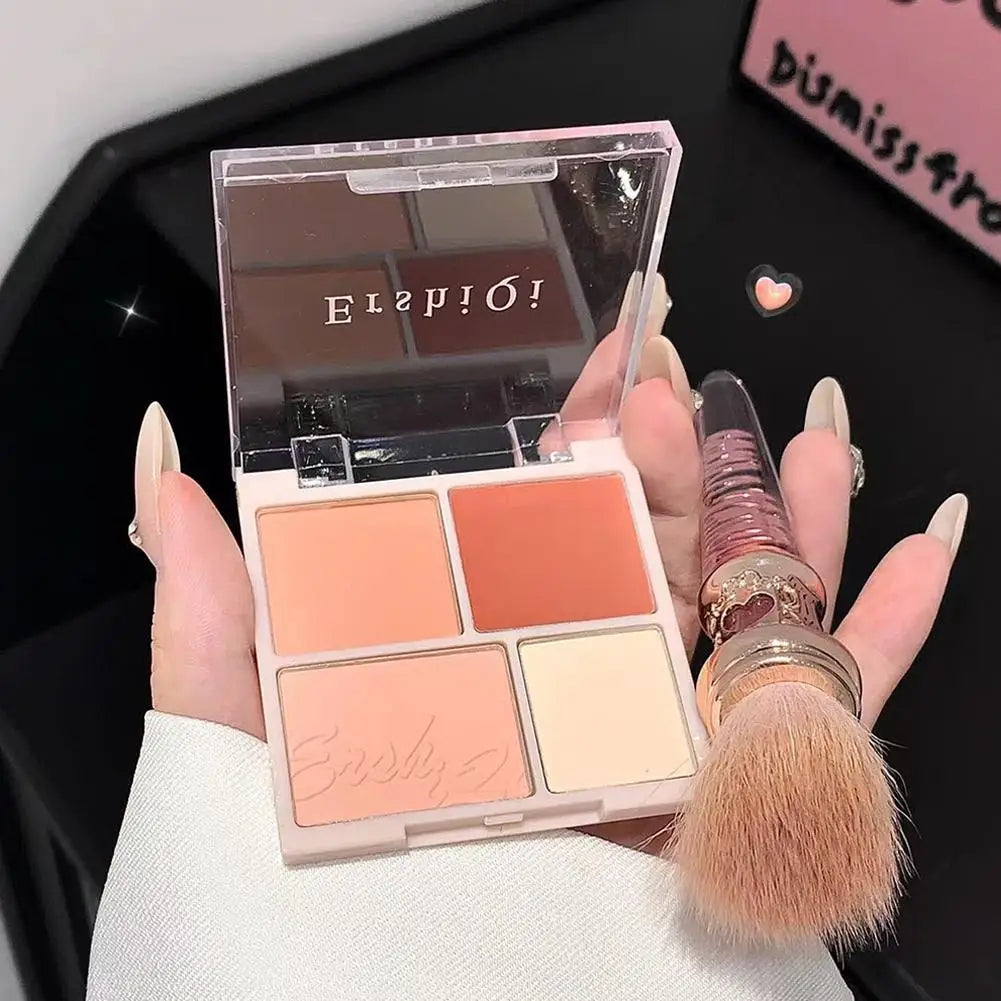 4 Colors Concealer Blush Cream Matte Highlight Contour Makeup All-in-one Palette Rose Hawthorn Cheek Tint Blusher Powder Makeup