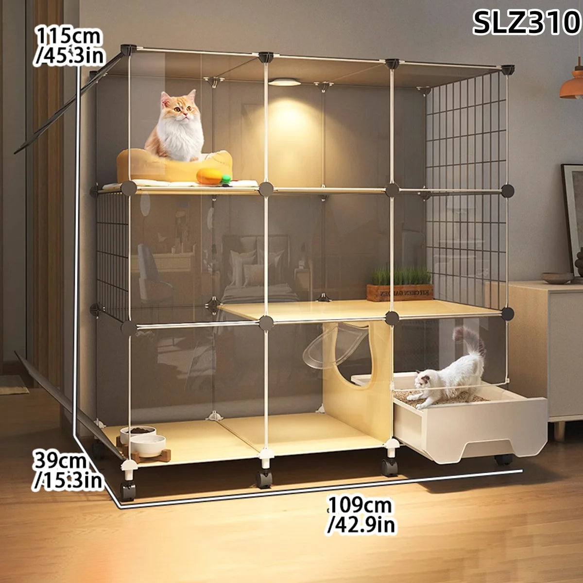 Cat Cage Household Indoor Small Apartment Toilet Cat Litter Box Cat Nest Integrated Cat Villa Cat House Does Not Occupy Space Em