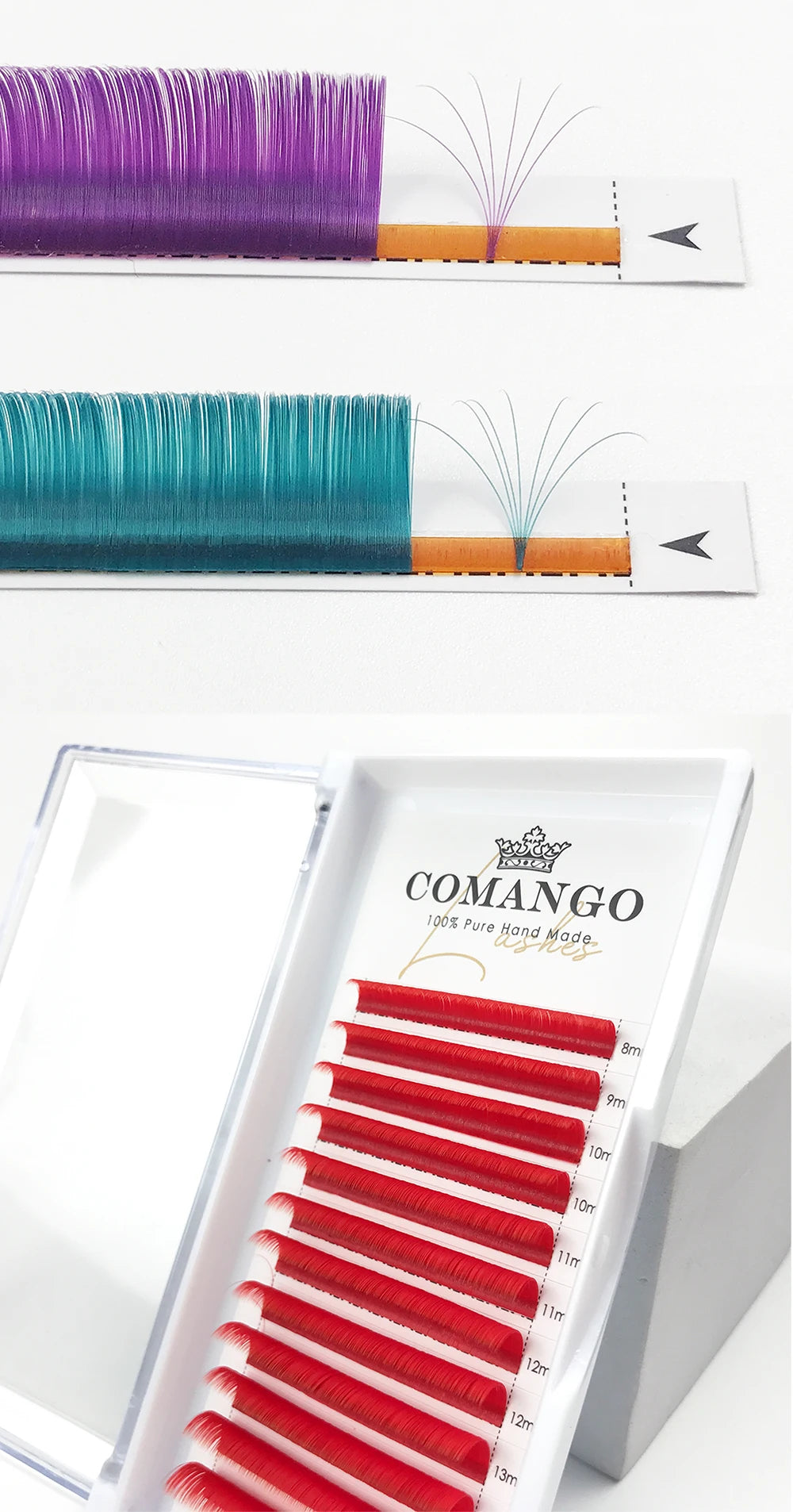 Dark Brown Easy fan Eyelash Extension Mix Mink Individual Ombre Eyelash Lashes High Quality Colorful Blooming Lashes Extension