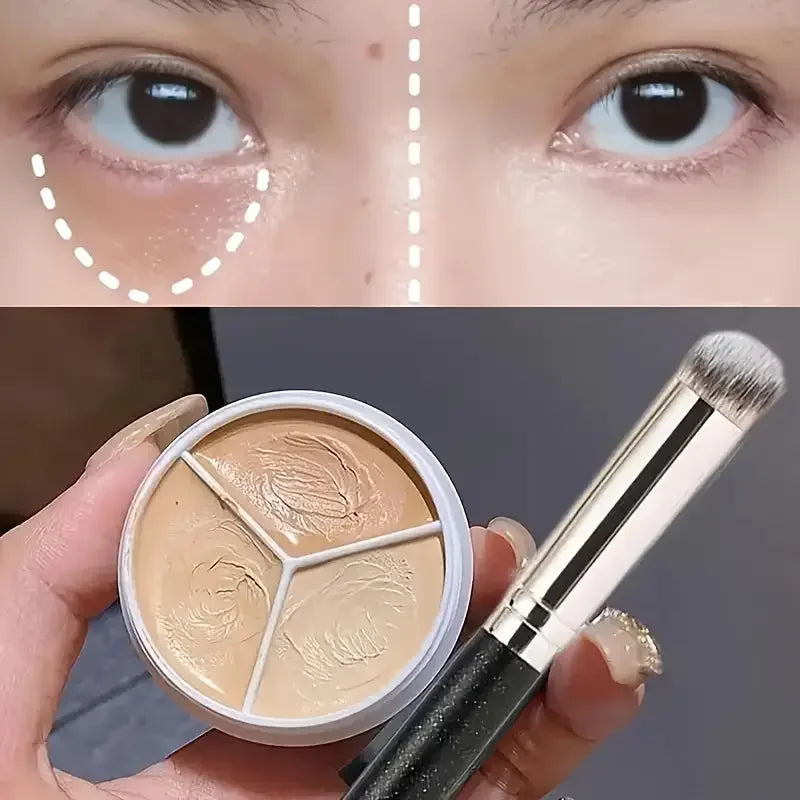 3-in-1 Face Concealer Makeup 3Color Concealer Paleta Spot Acne Print Repair Foundation Dark circles are not easy to stick powder
