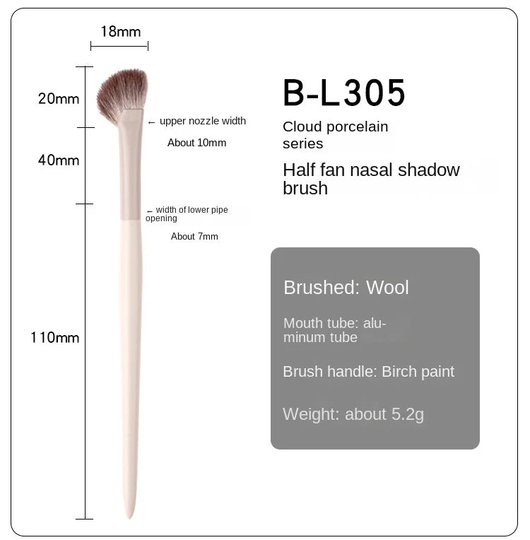 Fan Sector Nose Shadow Brush Angled Nose Alar Contour Smudge Highlighting Shadow Makeup Brushes Sickle Goat Hair Make up Brush