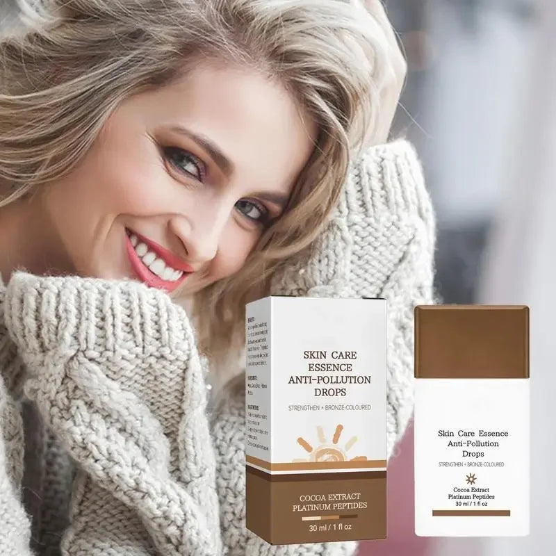 Fake Tan Peptide Serums Liquid Bronze Dark Self Tanning Serum Drops Summer Face Body Bronzing Essence Moisturizing Firming Skin