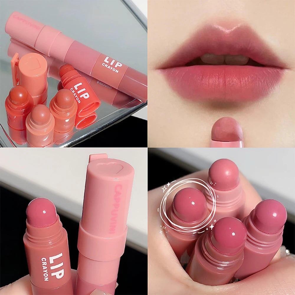 Matte Lipstick Pen 4 Colors In 1 Nude Pink Matte Lip Gloss Waterproof Long Lasting Lipstick Pencil Lip Liner Pen Lip Makeup Set