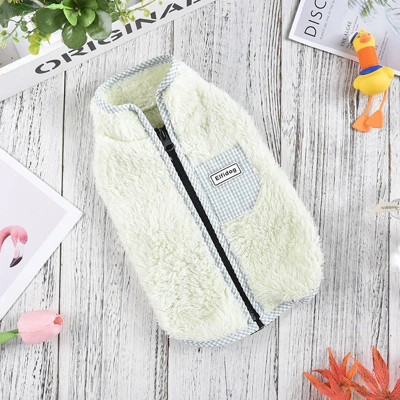 Zipper  Shi Tzu Sweater Clothes For Small Medium Dogs Pet Fur Vest Outfit French Bulldog Autumn Winter Jackets XS 3XL Cats Goods