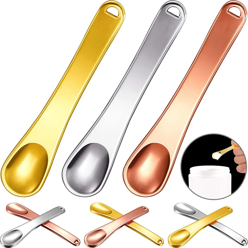 1Pcs Metal Makeup Spatula Mini Spoon Eye Cream Massage Sticks Beauty Scoop for Facial Cosmetic Face Cream Reduce Eye Wrinkles