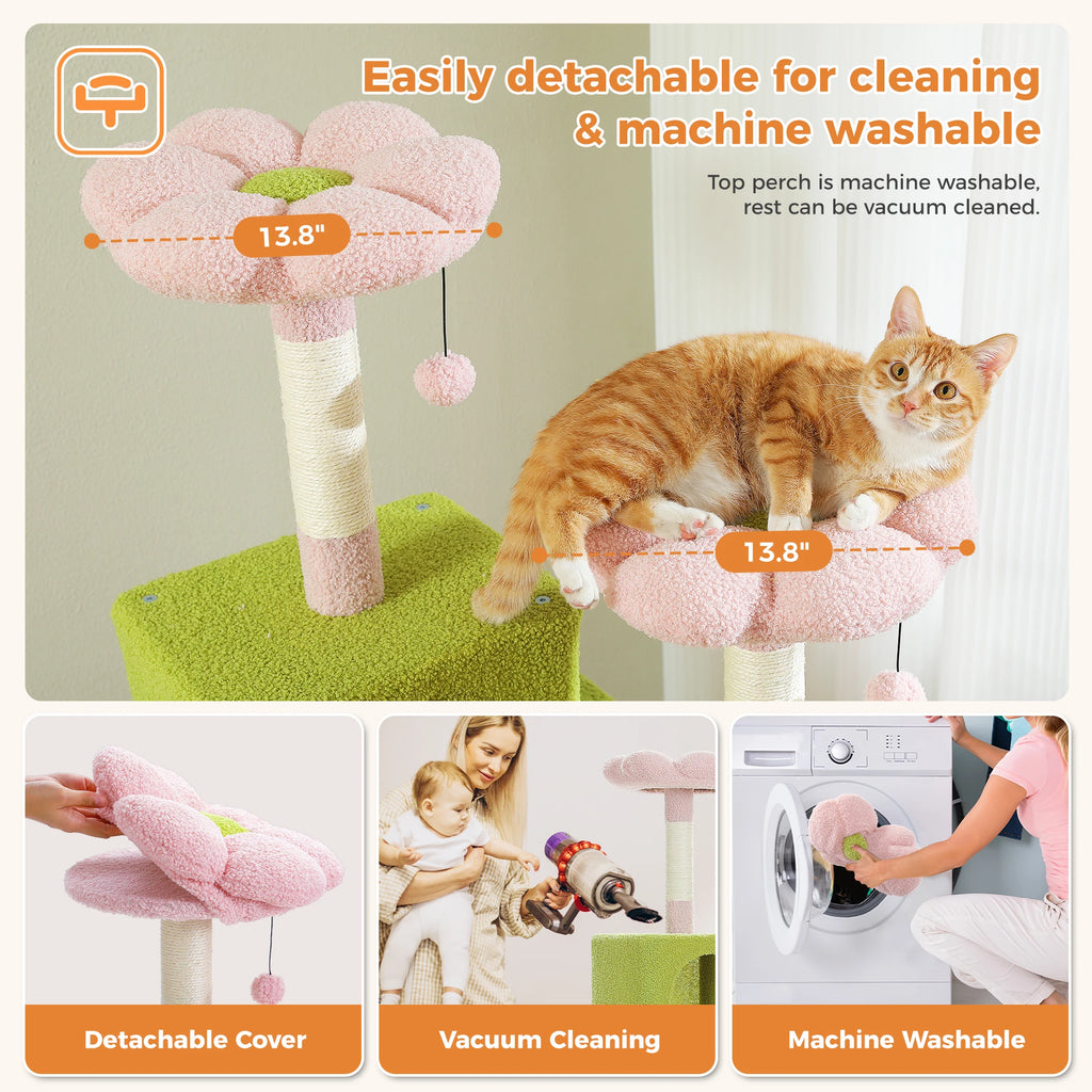 Multi-Level Cat Tree with Scratching Posts, Cozy Condo, Hammock, Large Cat Tower for Indoor Cats, Cat Scratching Board, Cat Toys