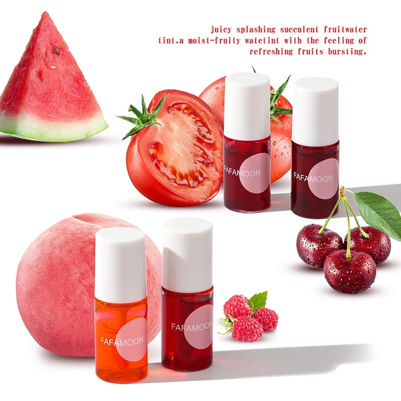 Lip Gloss lip ink Long Lasting Water Tint Nonstick Cup Lip Stain Hydrating Lip Makeup Fruit Platter Series Liquid Lipstick