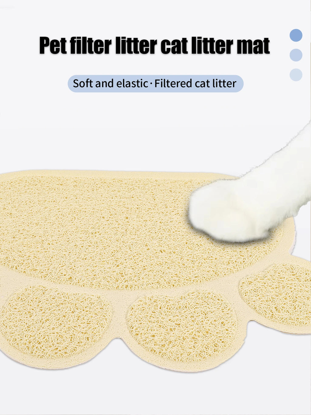 A cat claw shape waterproof pet cat and dog feeding mat, non-slip cat food mat, dog water bowl mat for indoor use
