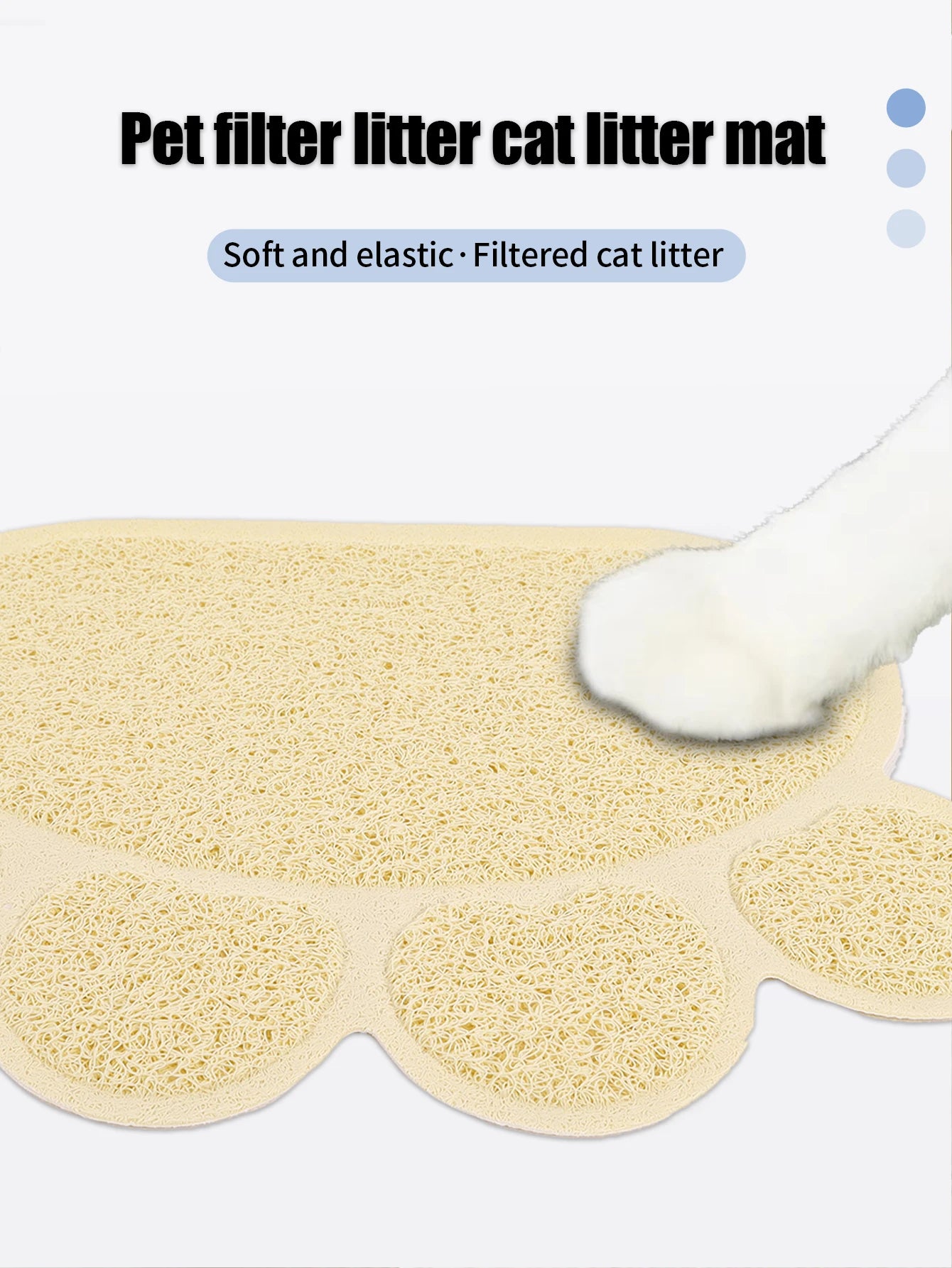A cat claw shape waterproof pet cat and dog feeding mat, non-slip cat food mat, dog water bowl mat for indoor use