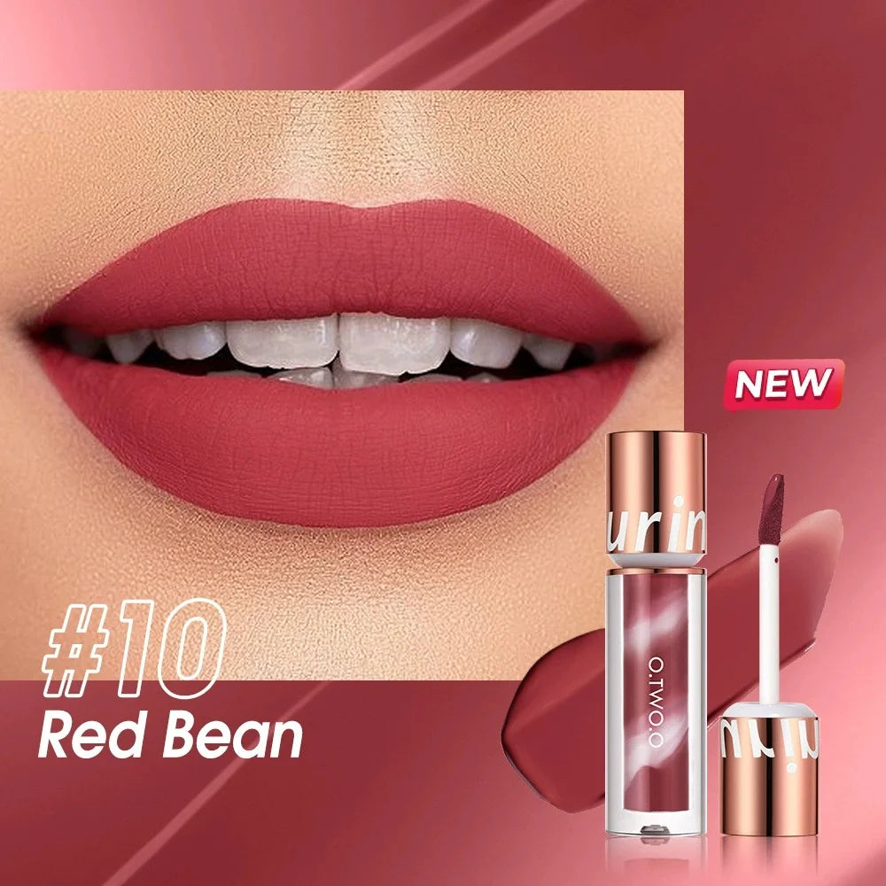 O.TWO.O Newest Lipstick Waterproof Makeup Lip gloss Rose Rouge Silk Liptint Matte Sexy Red Lip Stain Liquid Lipgloss