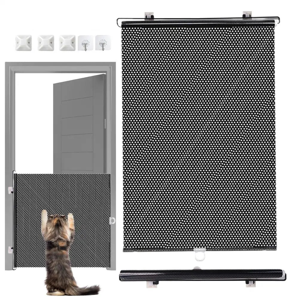 Dog Gate Retractable Pet Safety Gate Wide Pet Isolation Gate Indoor Mesh Fence for Dogs And kitten for Doorway Stairs Balcony
