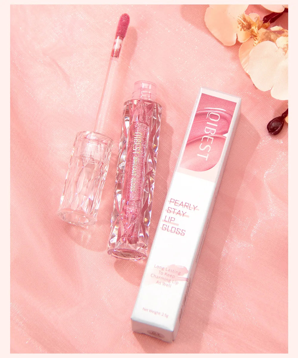 Diamond Shimmer Waterproof Lipgloss 10 Colors Liquid Lipstick Glitter Shiny Pearl Glaze Long Lasting Lip Tint Women Makeup
