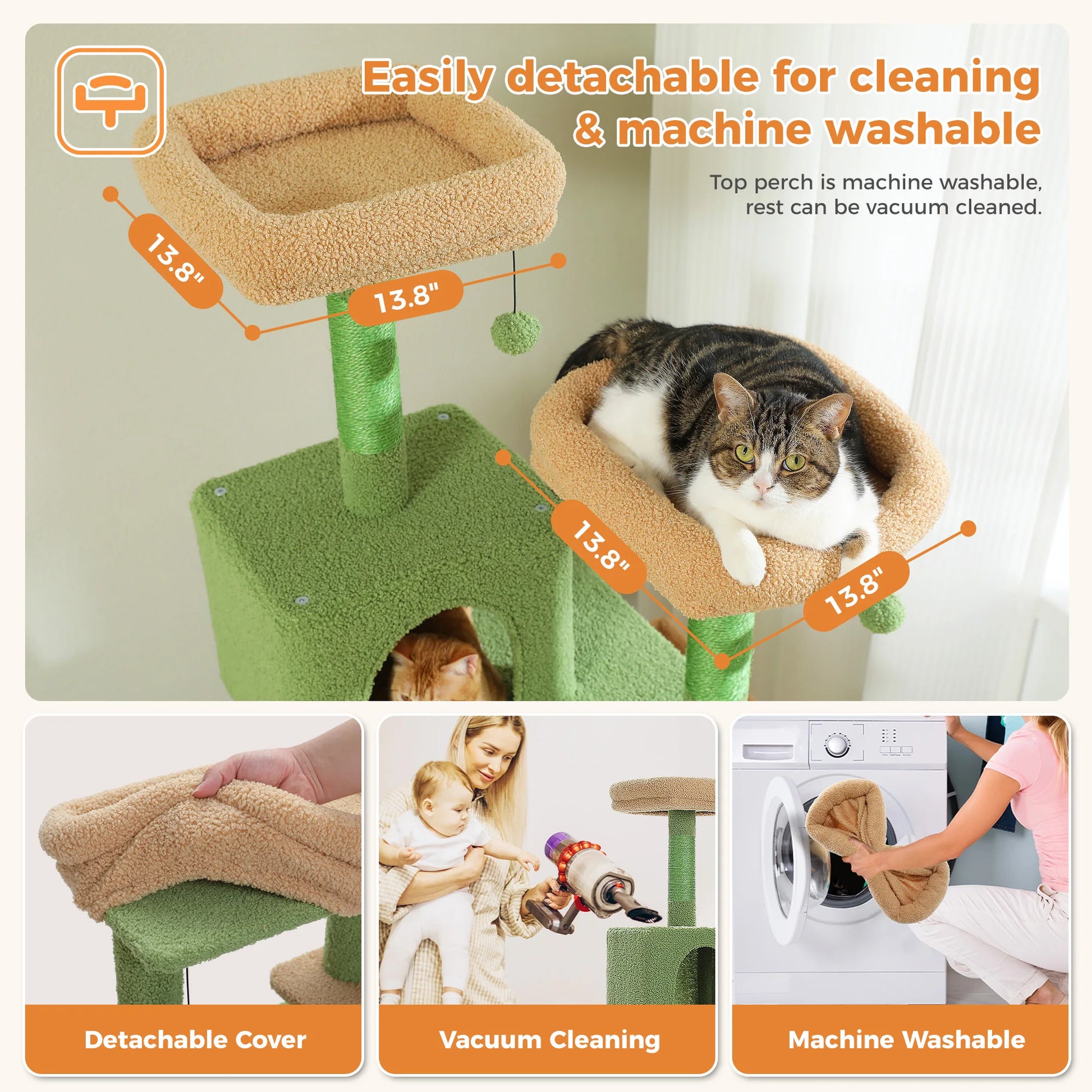 Multi-Level Cat Tree with Scratching Posts, Cozy Condo, Hammock, Large Cat Tower for Indoor Cats, Cat Scratching Board, Cat Toys