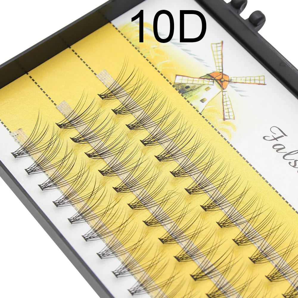 Moonlily 60Pcs Professional Makeup Eyelashes 10D False Eyelashes Mink Eyelashes Personal Eyelash Cluster Extension