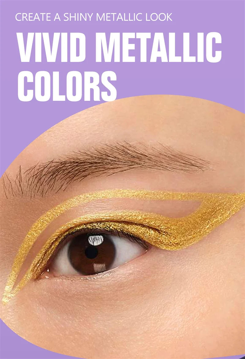 Glitter Liquid Eyeliner Pencil Waterproof Purple Pink Blue Eye Liner Pen Long Lasting Quickily Drying Eyes Makeup Cosmetics