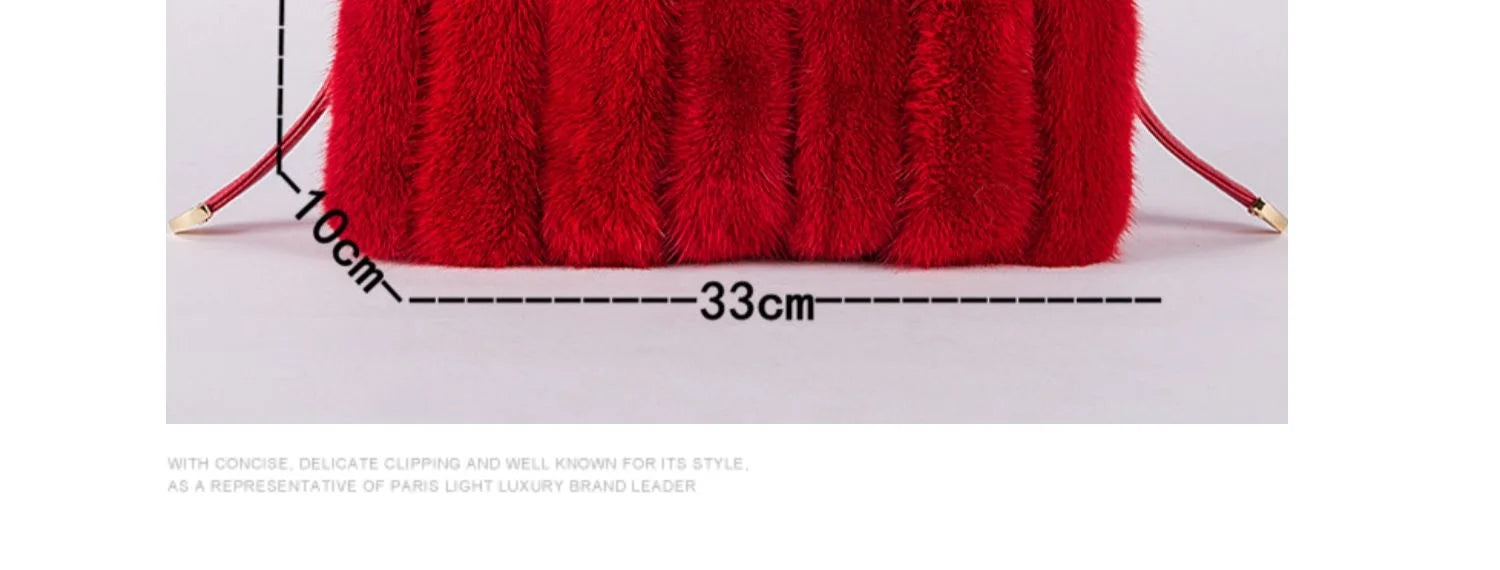 2021 New Mink Fur Bag Women Luxury Handbags Elegant Ladies Single Shoulder Bag Female Leather Solid Color Party Hand Bag