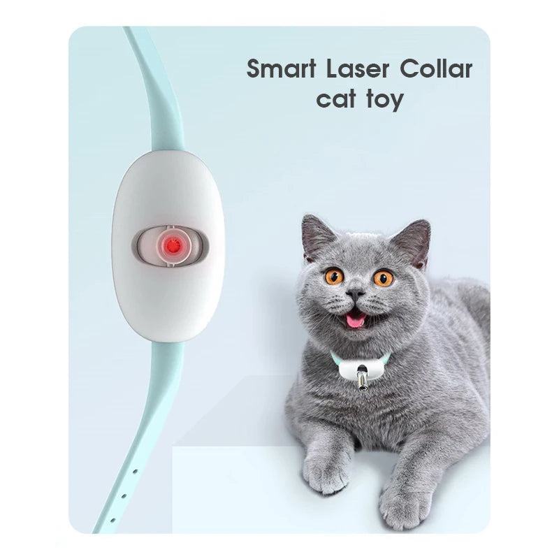 Automatic Cat Toy Smart Laser Teasing Cat Collar Electric USB Charging Kitten Amusing Toys Interactive Training Pet Items 2023