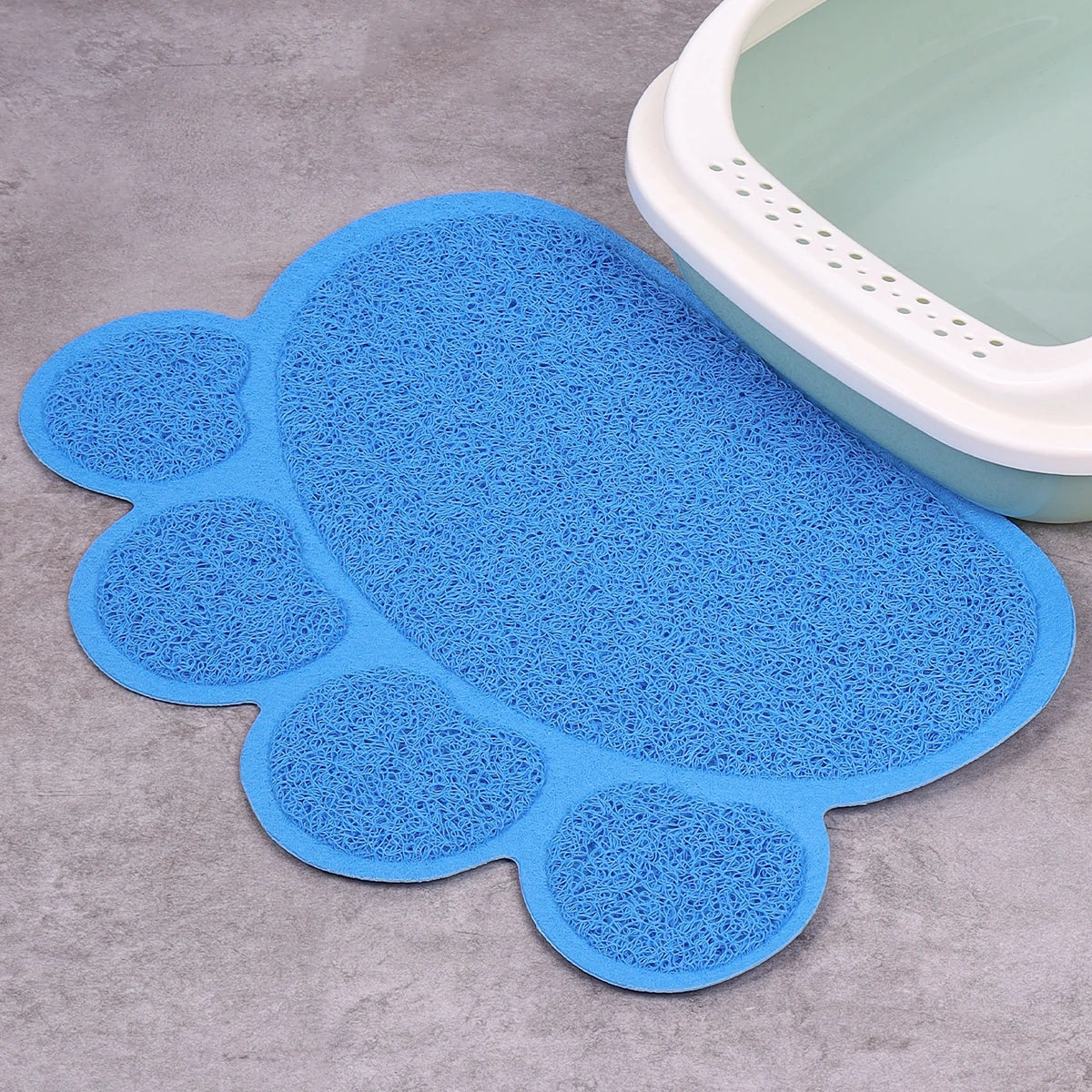 A cat claw shape waterproof pet cat and dog feeding mat, non-slip cat food mat, dog water bowl mat for indoor use
