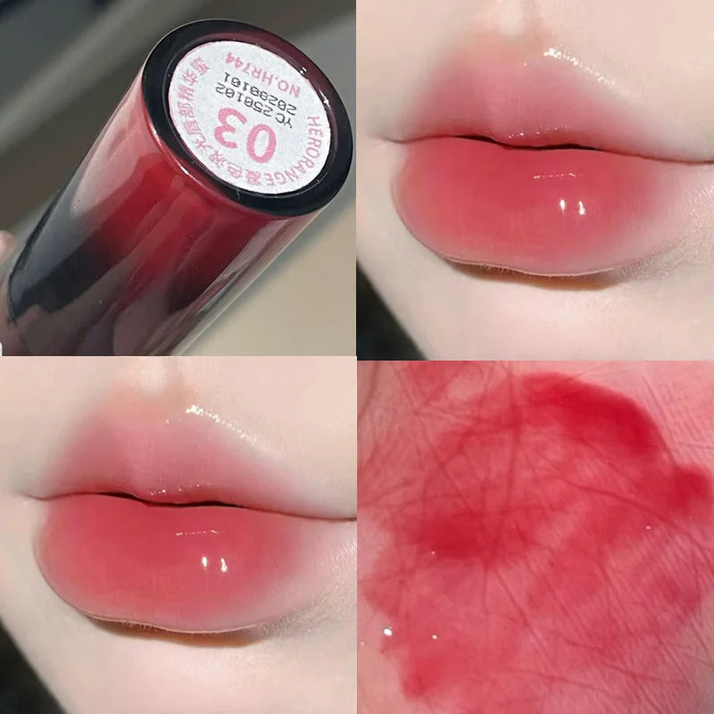 HERORANGE Color-Cooling Shimmering Lip Gloss Hydrating Silky Long-Lasting Color-Dyeing Clear Watery Mirror Lip Glaze
