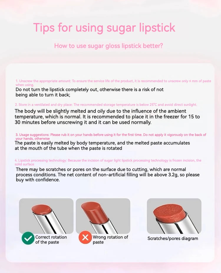 Pink Bear Water Essence Solid Lipgloss Moisturizing Mirror Lip Glaze LipSugar Light Lipstick Light Sensation Beauty Makeup