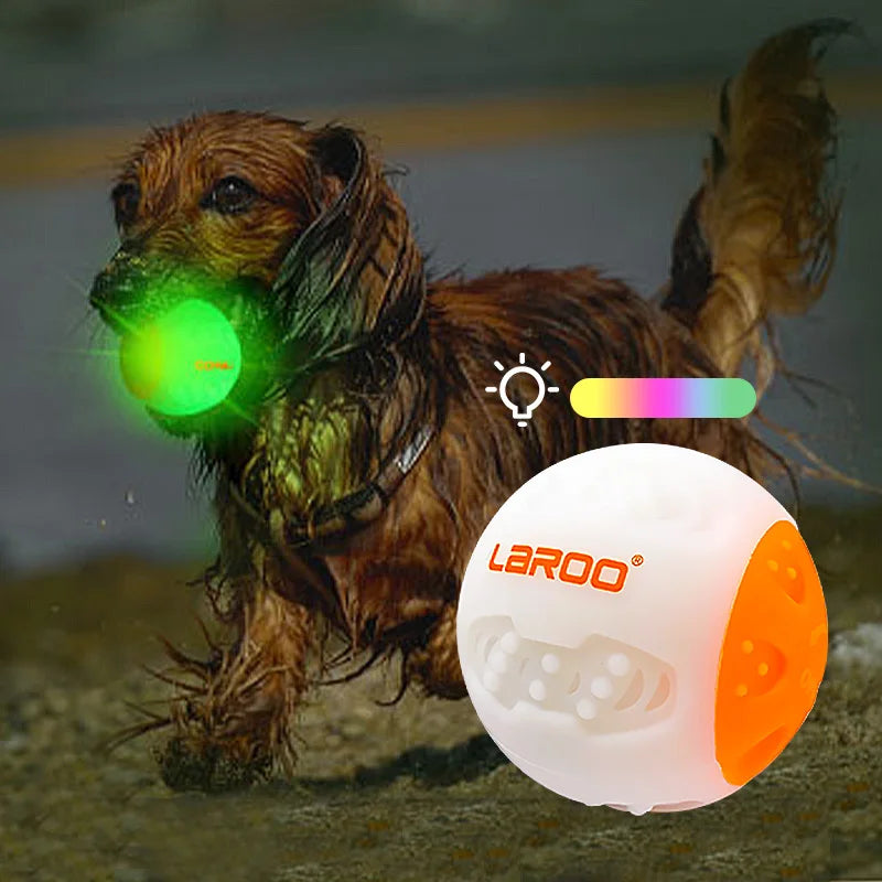 Interactive Dog Toys Durable Rechargeable Puppy Toy Ball Lighted Automatic Waterproof For Aggressive Chewer Dogs Playing Games