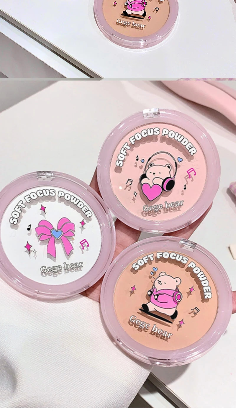 Gegebear Soft Focus Lightweight Setting Powder -,Long-Lasting Formula with Non-Cakey Finish, Perfect for Students and Daily Use