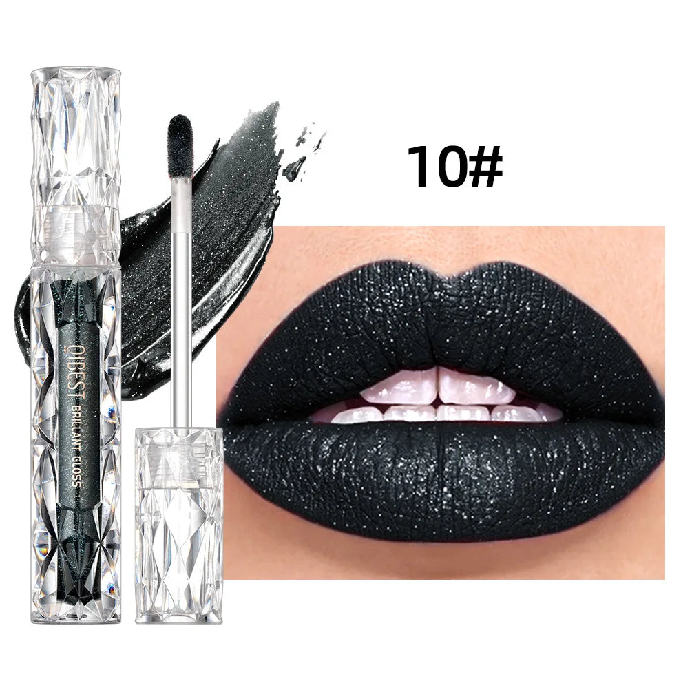 Diamond Shimmer Waterproof Lipgloss 10 Colors Liquid Lipstick Glitter Shiny Pearl Glaze Long Lasting Lip Tint Women Makeup