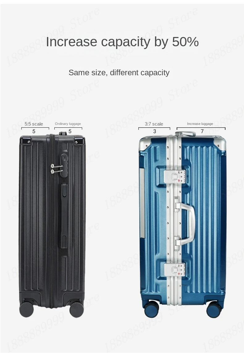Large Capacity Luggage Aluminum Frame Suitcase Trolley Case PC TSA Lock Suitcases Travel Bags Oversized 24/26/28/30 inch