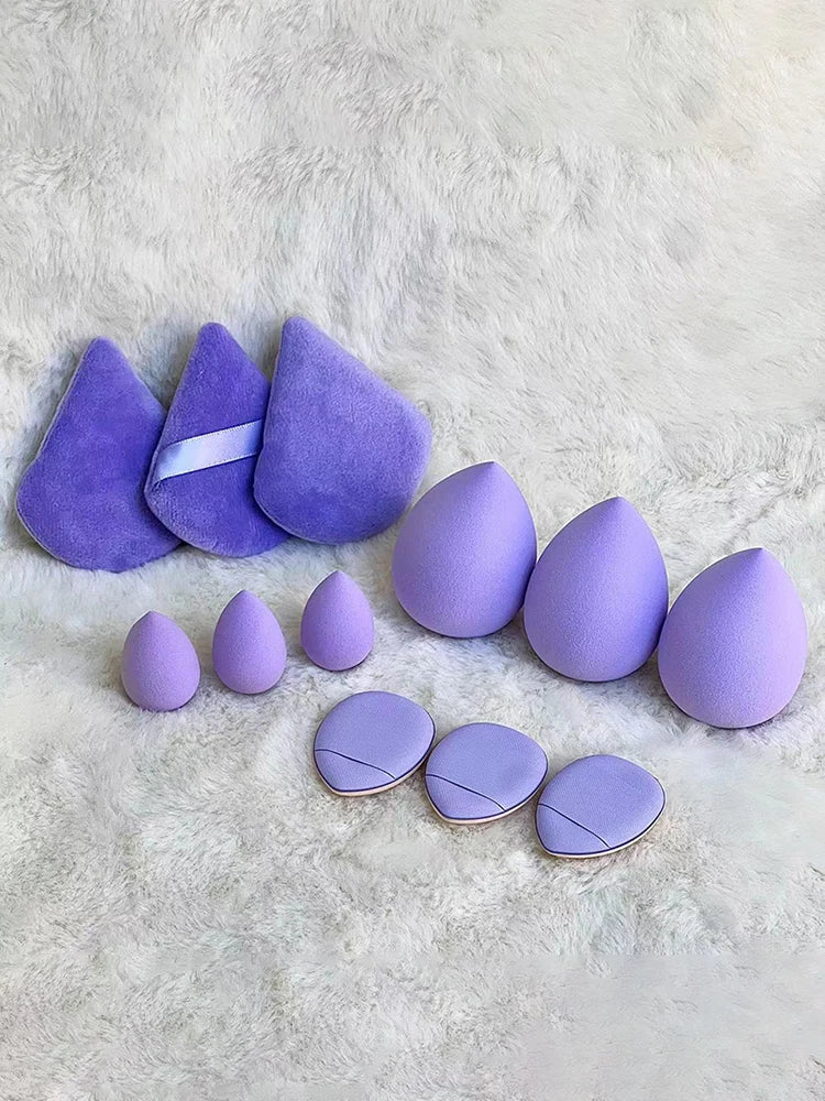 12 Pieces Powder Puff Face Triangle Makeup Sponge Soft Velour Puffs for Loose Powder Setting Powder Blender Foundation Sponge Be