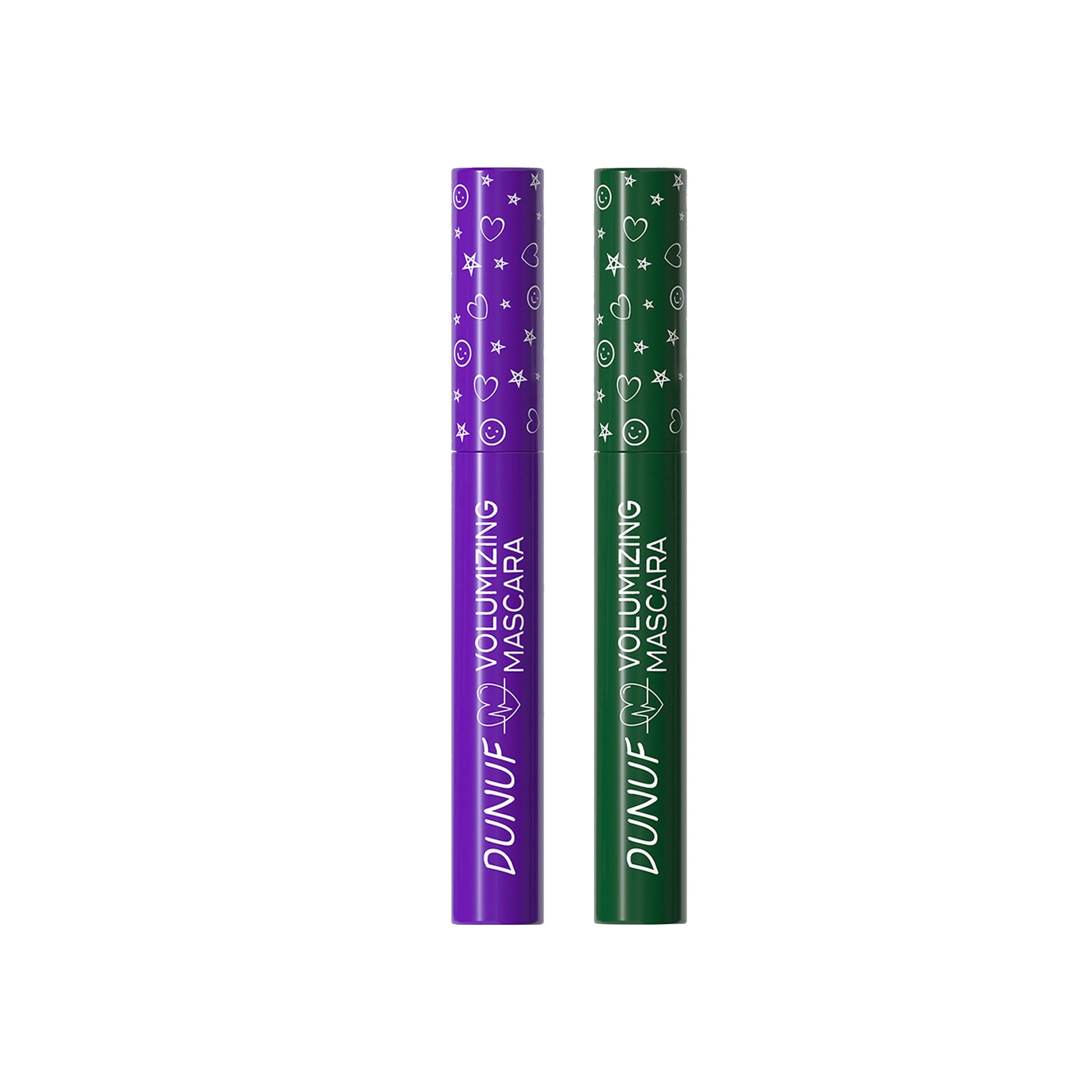 2pcs Green Purple Slender Curly Mascara, Color Mascara Waterproof Not Easy To Smudge, Portable Fine Brush Head，Holiday Makeup