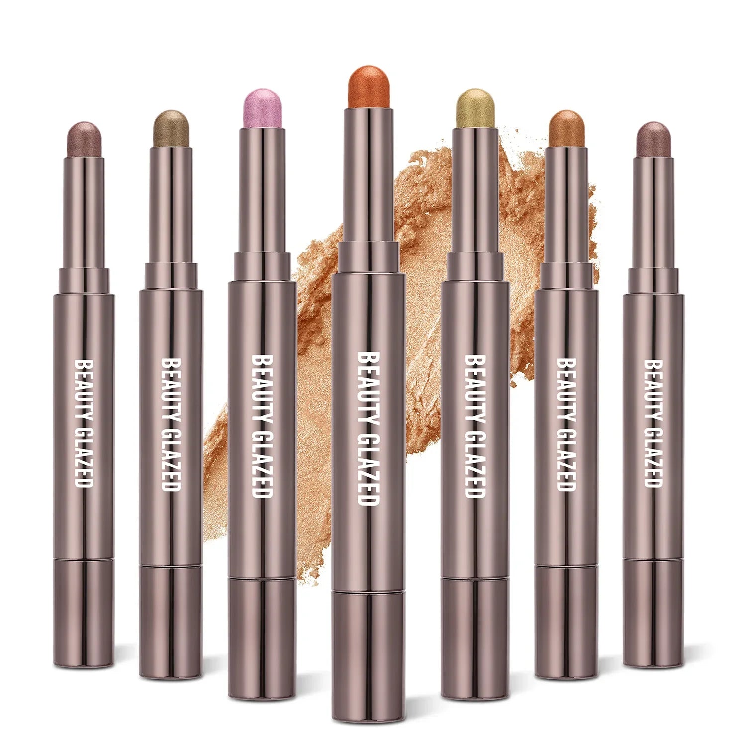 10 Color Double Ended Eye Shadow Stick With Sponge Brush Pearlescent Lasting Eyeshadow Pen Contouring Portable Makeup Cosmetics