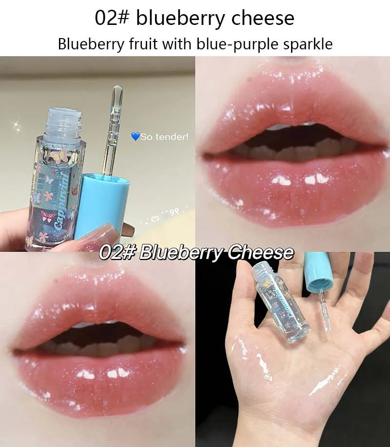 Moisturizing Water Light Lip Gloss Shimmer Transparent Jelly Mirror Lip Glaze Crystal Clear Hydrating Plumping Lip Gloss Makeup