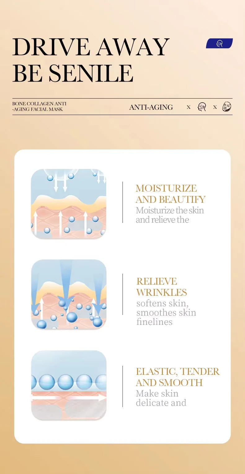 10pcs Collagen Face Mask Firming Moisturizing Repair Brightening Skincare Face Sheet Mask Beauty Facial Masks Korean Skin Care