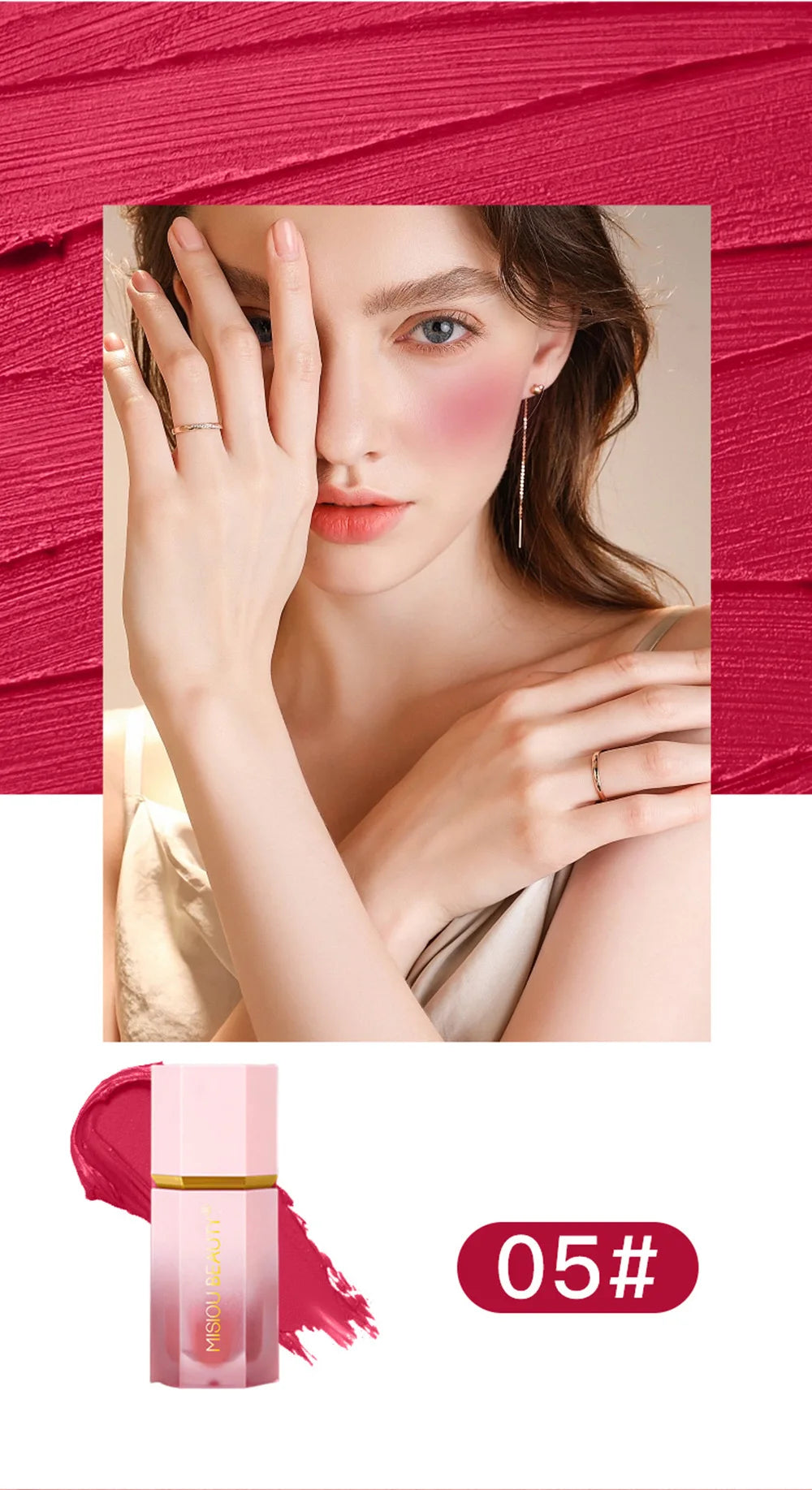 8 Colors Liquid Blush Waterproof Multi-purpose Facial Nourishing Blush Stick Cheek Natural Blusher Cute Korean Makeup for Women