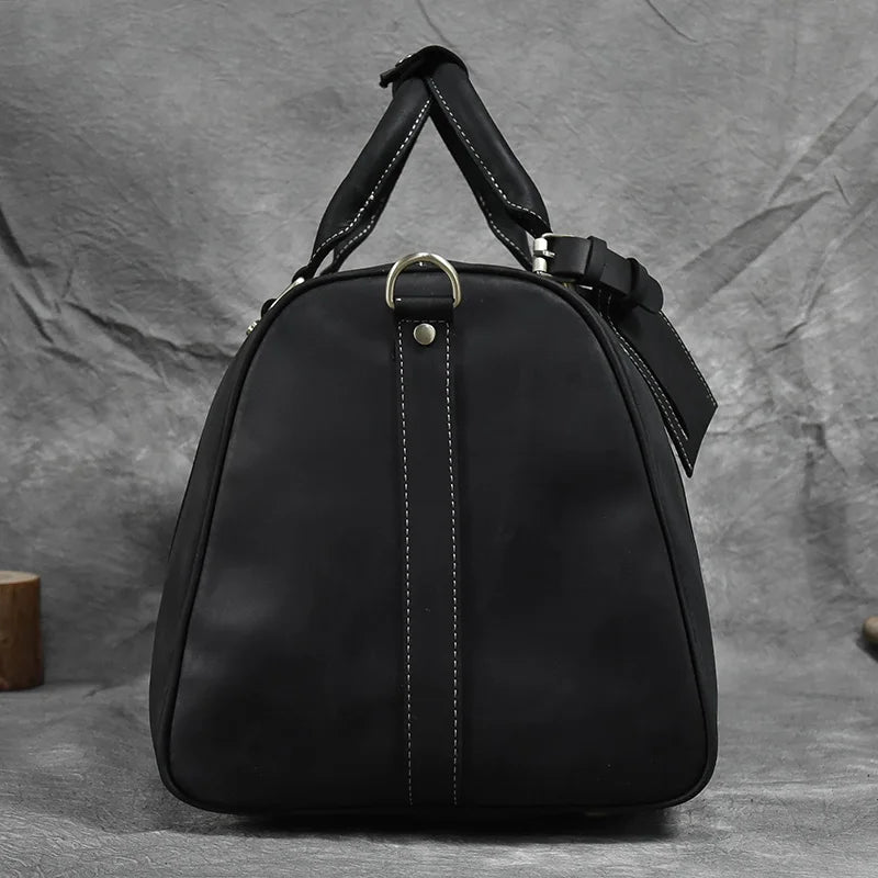 Fashionable Style Men's Leather Travel Handbags Real Cowhide Leather Duffle Bags For Man Male Weekend Bags With Shoe Pocket