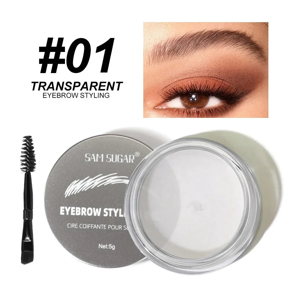 Long Lasting Eyebrow Styling Wax Soap with Brush Waterproof Gel Texture Transparent Coffee Brown Eye Brow Tint Cosmetics Makeup