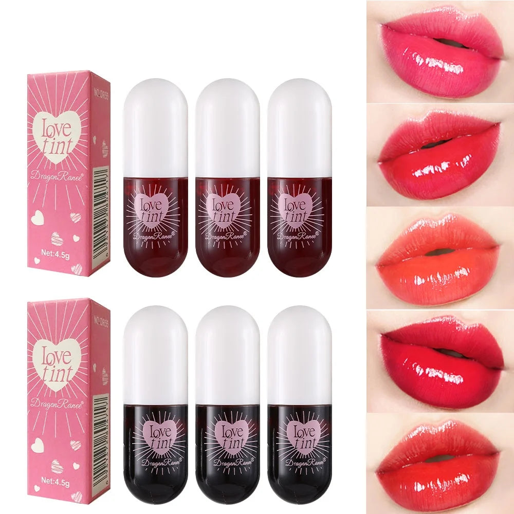 Mirror Lipstick, Water-Dyed Lip Liquid, Lip Glaze, Water-Glossy Mirror Glass Lipstick, Long-Lasting, Not Easy to Stick to the Cup, Lip Glaze, Light and Compact Lip Glaze