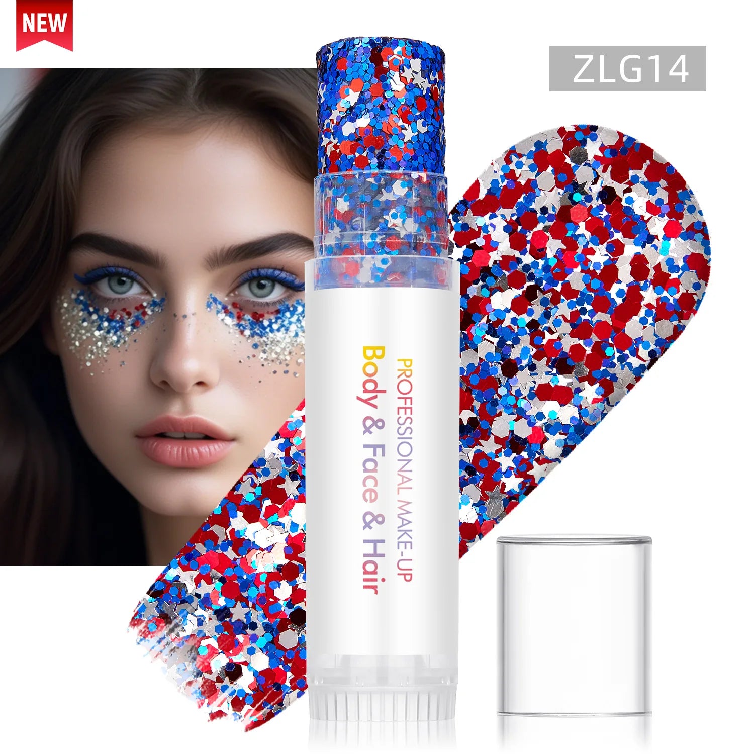 New Body Glitter Stick Face Painting Sequins Gel Mermaid Chunky Glitter Glue for Carnival Hair Body Eye shadow Makeup