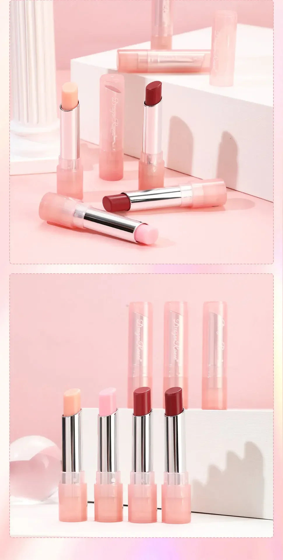 New Temperature Change Lipstick Jelly Color Change Lip Balm Moisturizing Not Easy To Fade Lovely Pink Colored Lipstick Lips Care