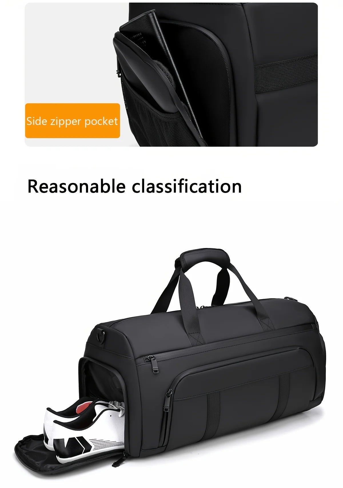 Large capacity men's sports crossbody bag, suitable for gym, travel, and outdoor activities - available in gray/green/black