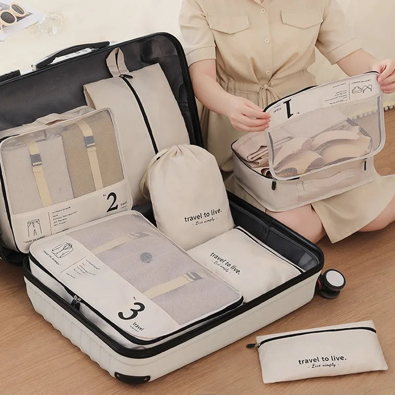 7Pcs/Set Travel Bags New Large Capacity Storage Organizer Suitcase Packing for Portable Clothes Underwear Cosmetic Travel Bag