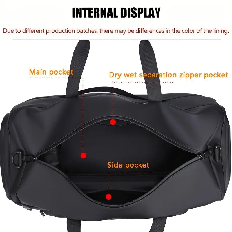 Large capacity men's sports crossbody bag, suitable for gym, travel, and outdoor activities - available in gray/green/black