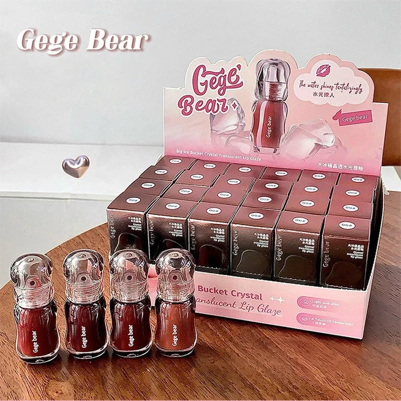 GegeBear Crystal Clear Lipgloss Hydrating Water Liquid Lipstick Light Lip Tint Plumping Non-stick Cup Lips Makeup Women Cosmetic