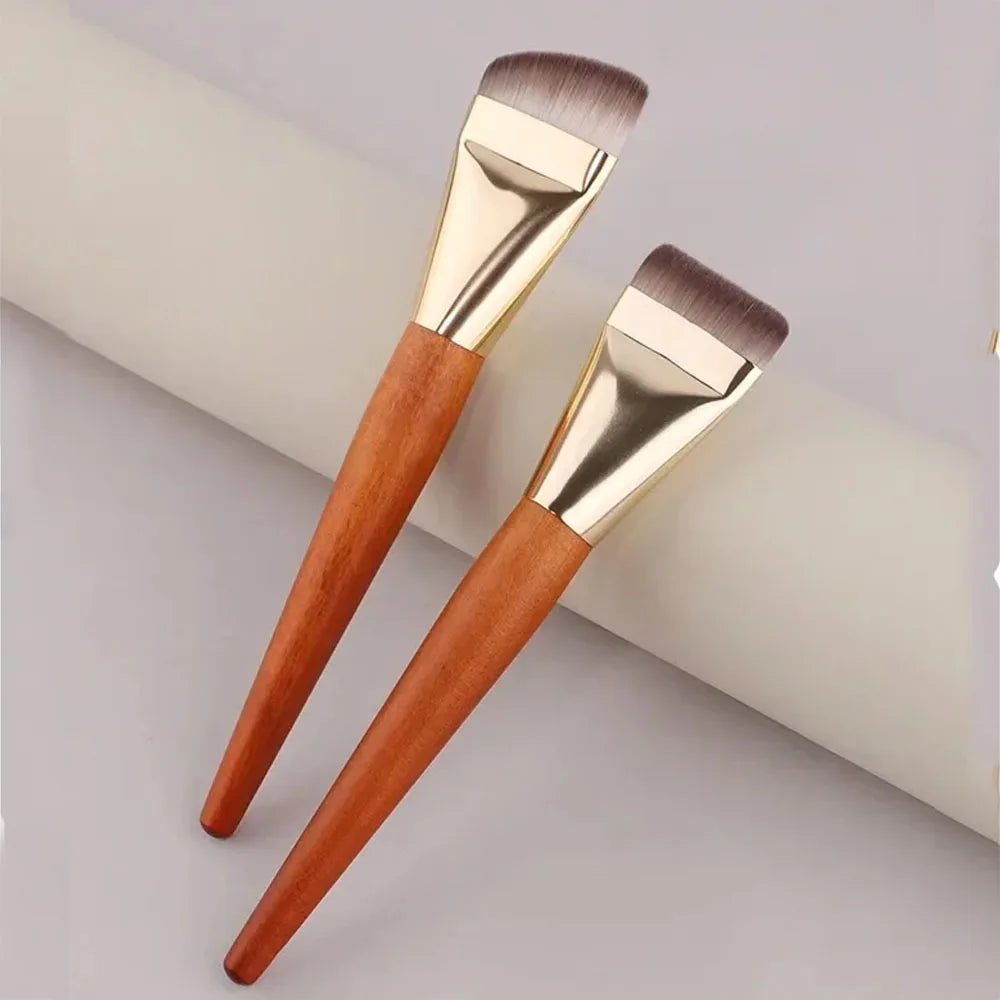Foundation Brush With Wooden Handle Ultra Thin Flat BB Cream Makeup Brushes Concealer Foundation Natural Look Makeup Tool