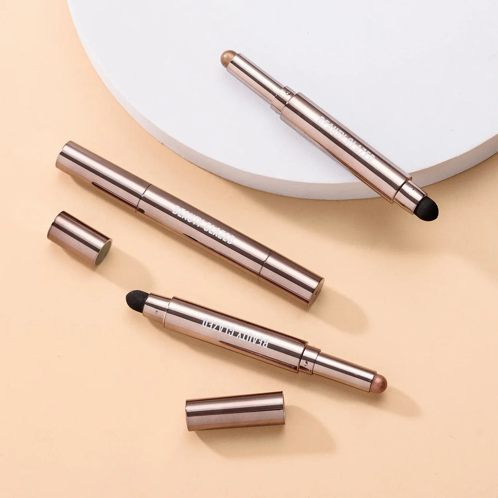 10 Color Double Ended Eye Shadow Stick With Sponge Brush Pearlescent Lasting Eyeshadow Pen Contouring Portable Makeup Cosmetics