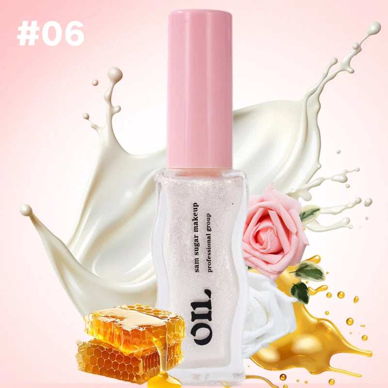 Sheer Pearlescent Mirror Lip Gloss Liquid Lipstick Fruit Honey Infused Lip Oil Reduce Lip Lines Moisturizing Lip Balm Cosmetics