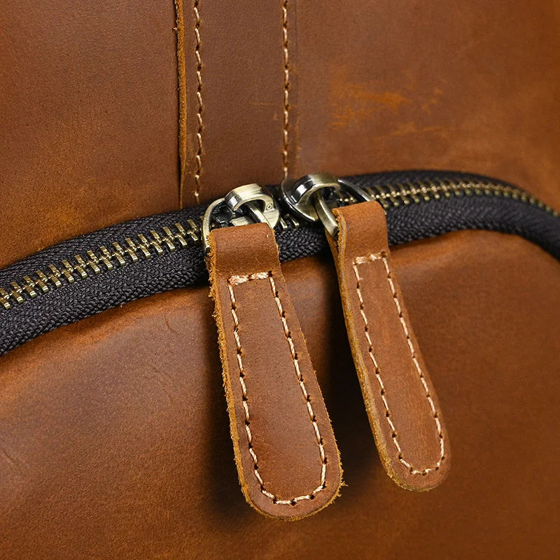 Fashionable Style Men's Leather Travel Handbags Real Cowhide Leather Duffle Bags For Man Male Weekend Bags With Shoe Pocket