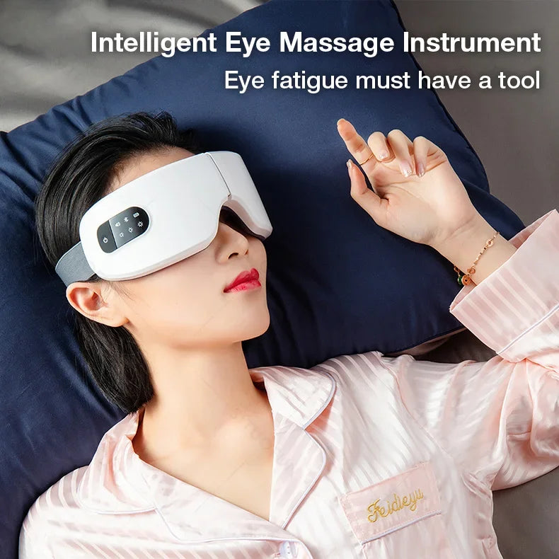 MUKASI Eye Massager with Vibration Bluetooth Music, Smart Massage Eye Mask for Eye Relax, Reduce Eye Strain, Improve Sleep