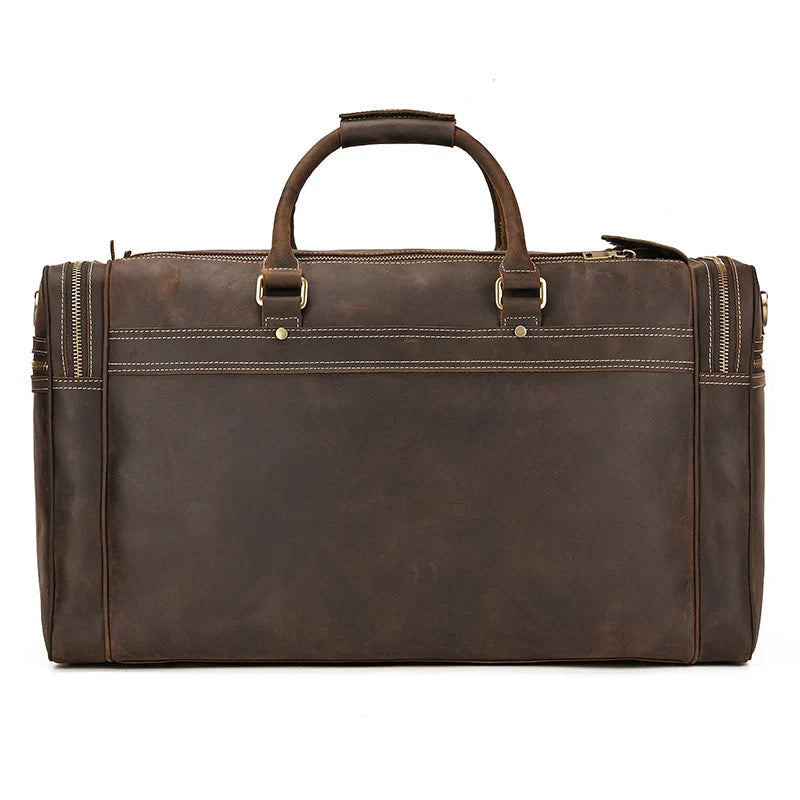 Luufan Crazy Horse Leather Men's Travel Bag Big Travel Duffel Durable Cowhide Weekend Bag Man Genuine Leather Luggage Tote Bag